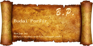 Budai Porfir névjegykártya